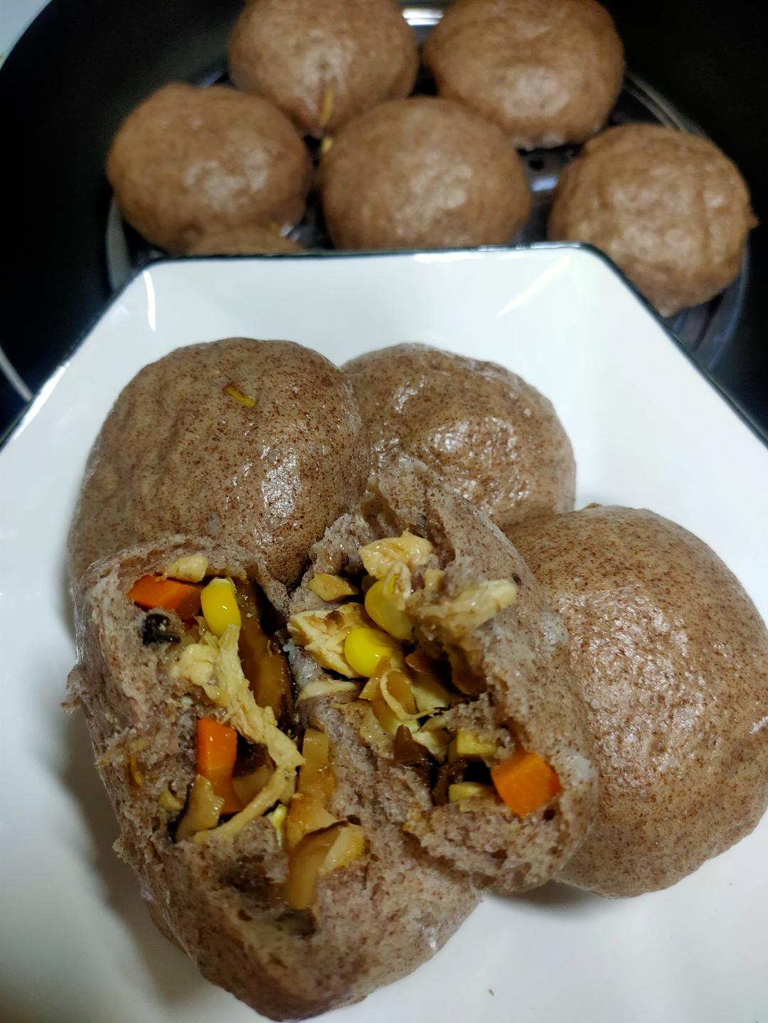 适合减肥吃的全麦鸡肉包子！低脂低卡
