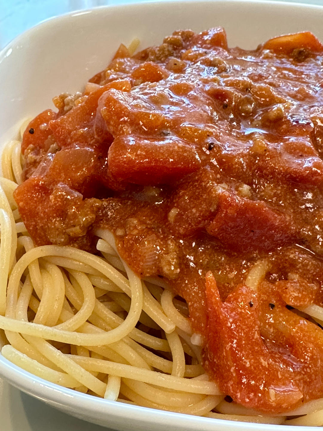 （完胜必胜客的）番茄肉酱意大利面～