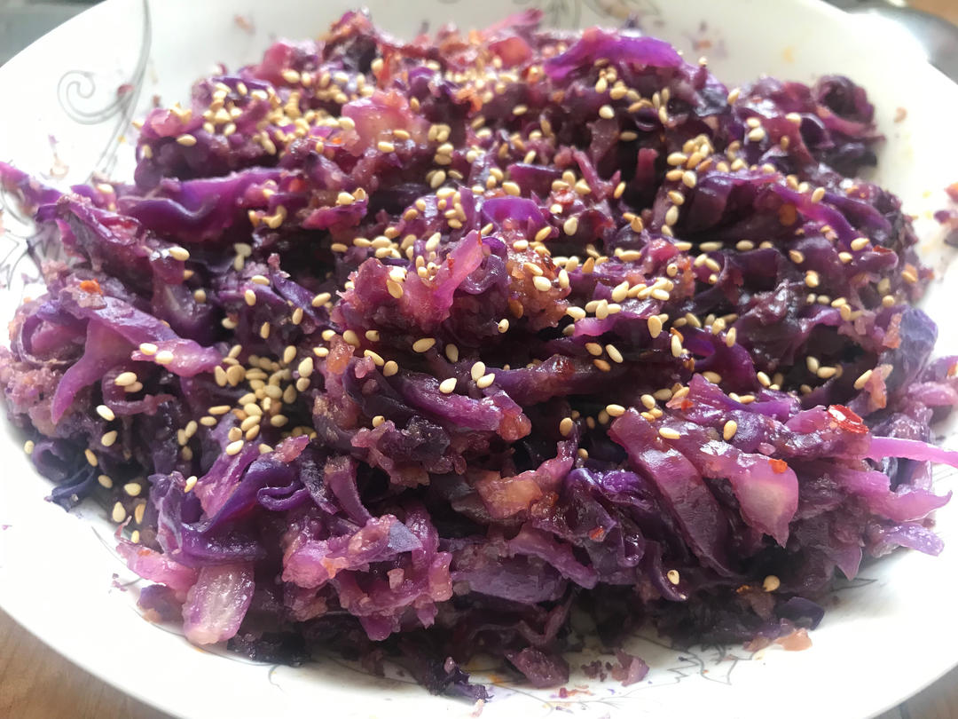 无油少盐粉蒸紫甘蓝