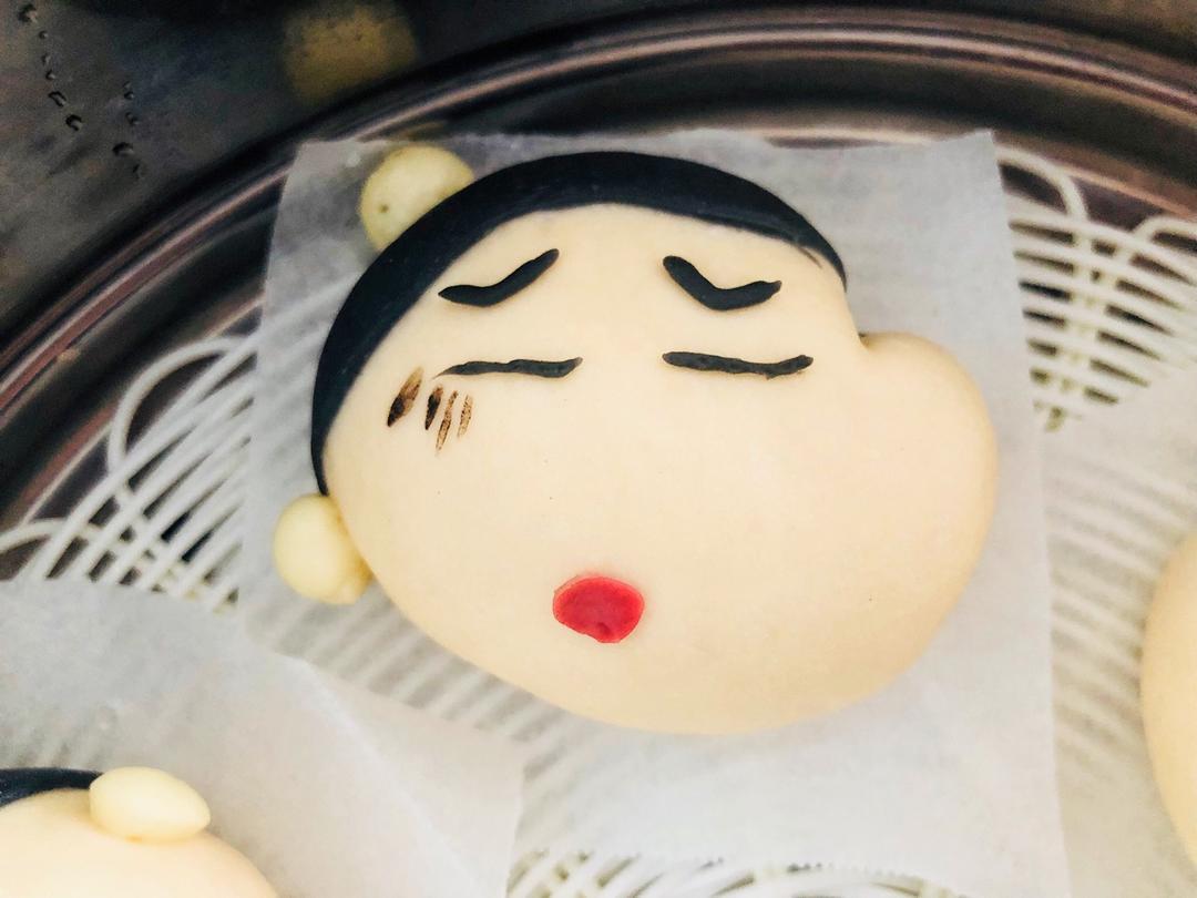玮小宝宝宝宝做的原创蜡笔小新可爱表情花样馒头卡通包子