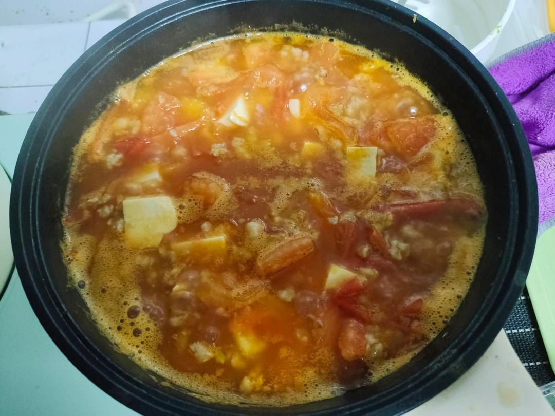 番茄肉末豆腐汤