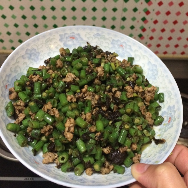 榄菜肉末四季豆