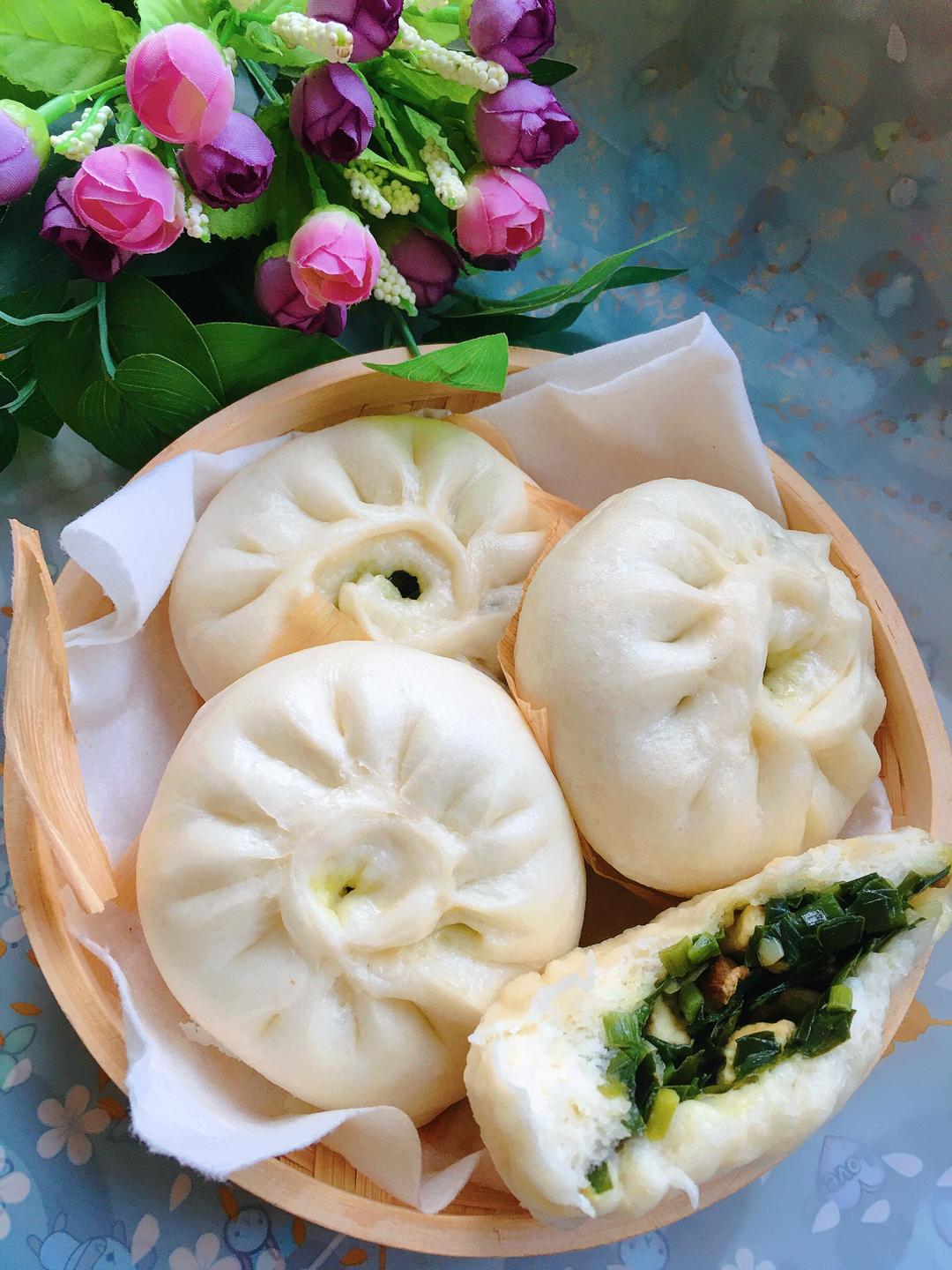 韭菜豆腐素包(一次发酵)的做法