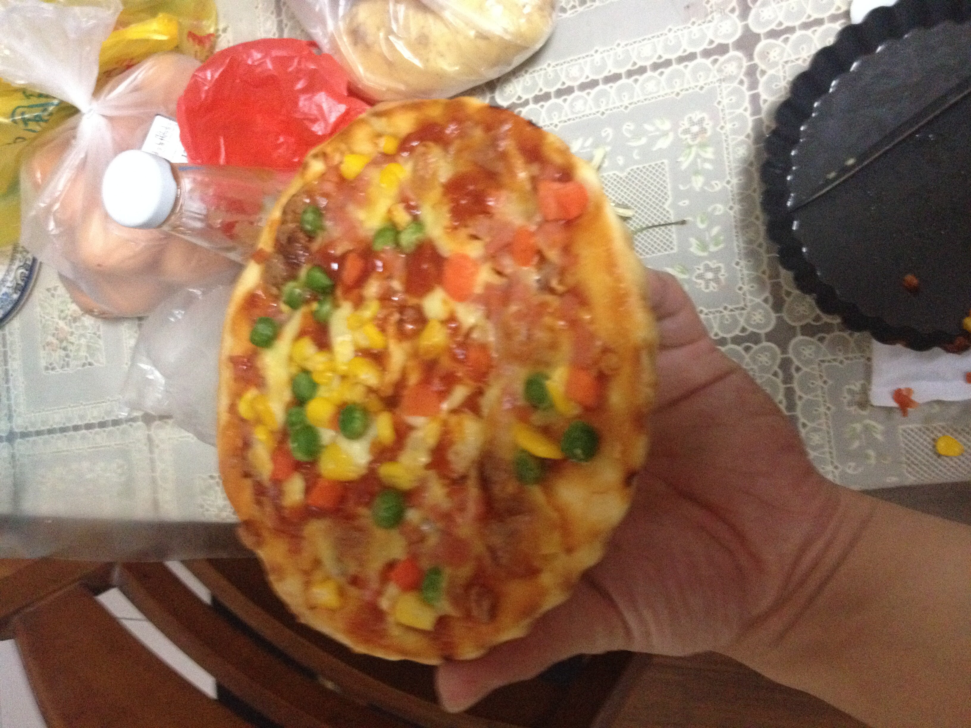 香浓玉米培根披萨