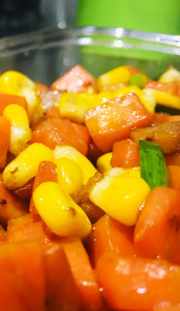 胡萝卜🥕玉米肉碎炒