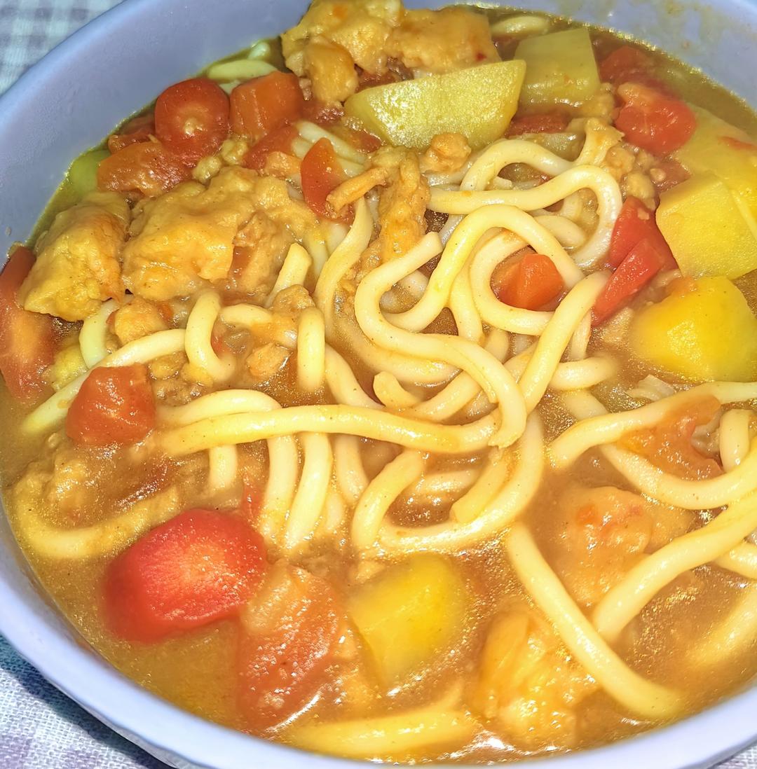 电饭锅版咖喱乌冬面