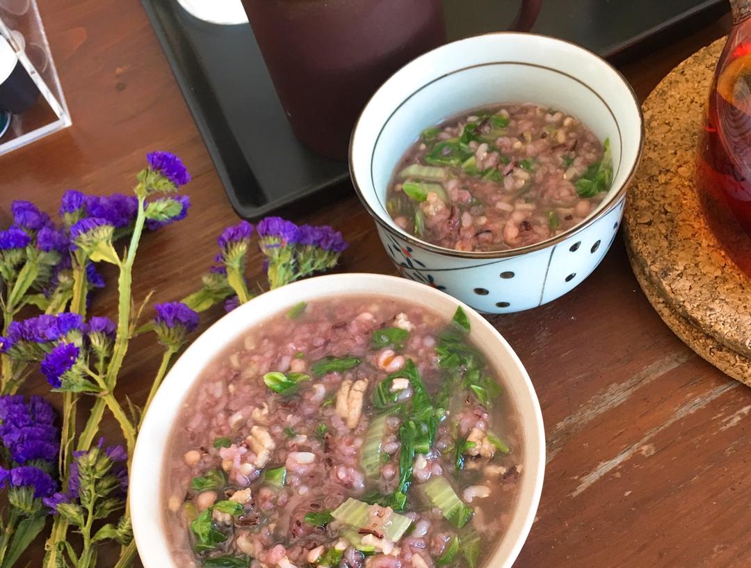 青菜瘦肉粥