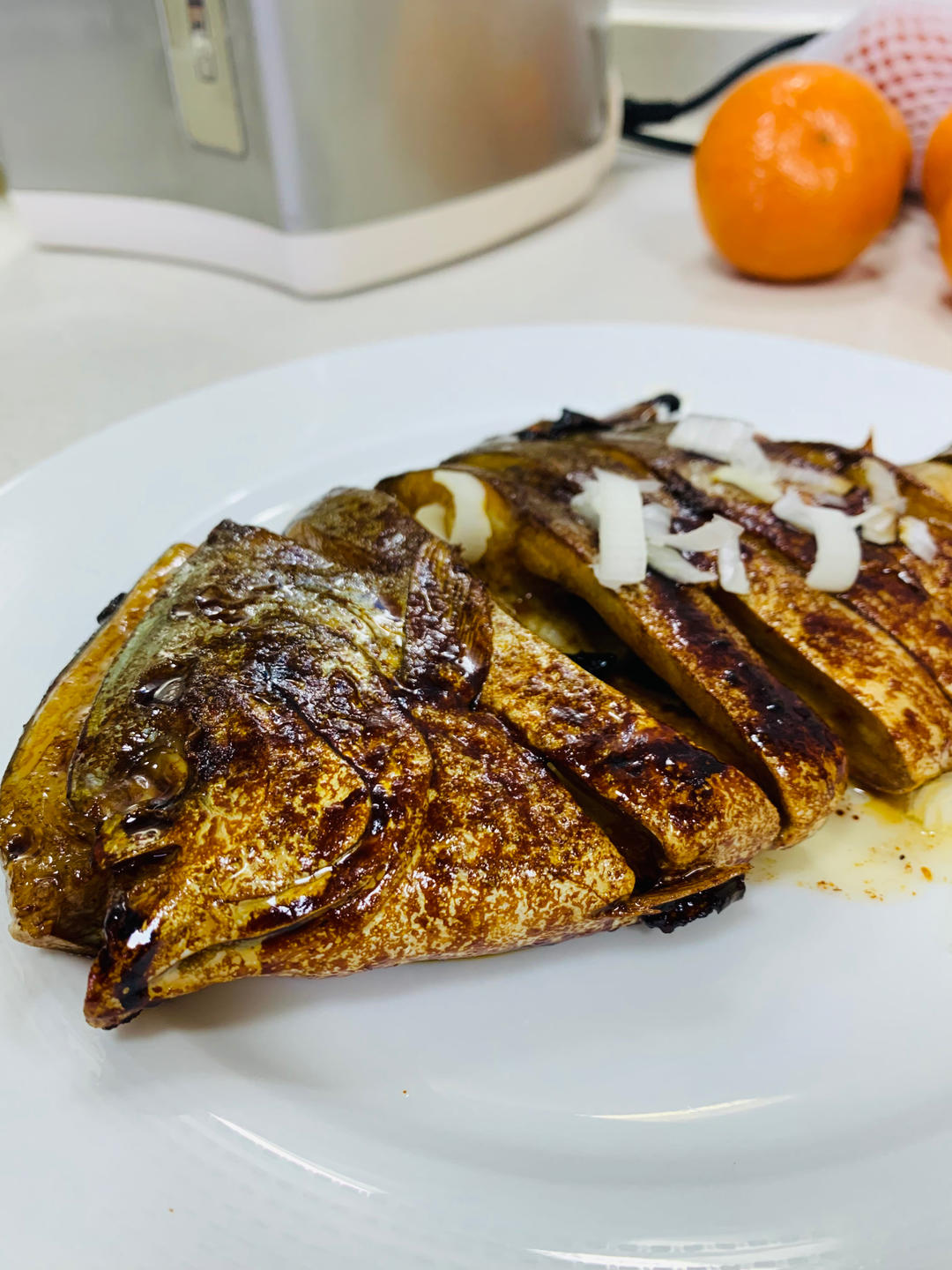 干煎金鲳鱼(淡腌半干)的做法