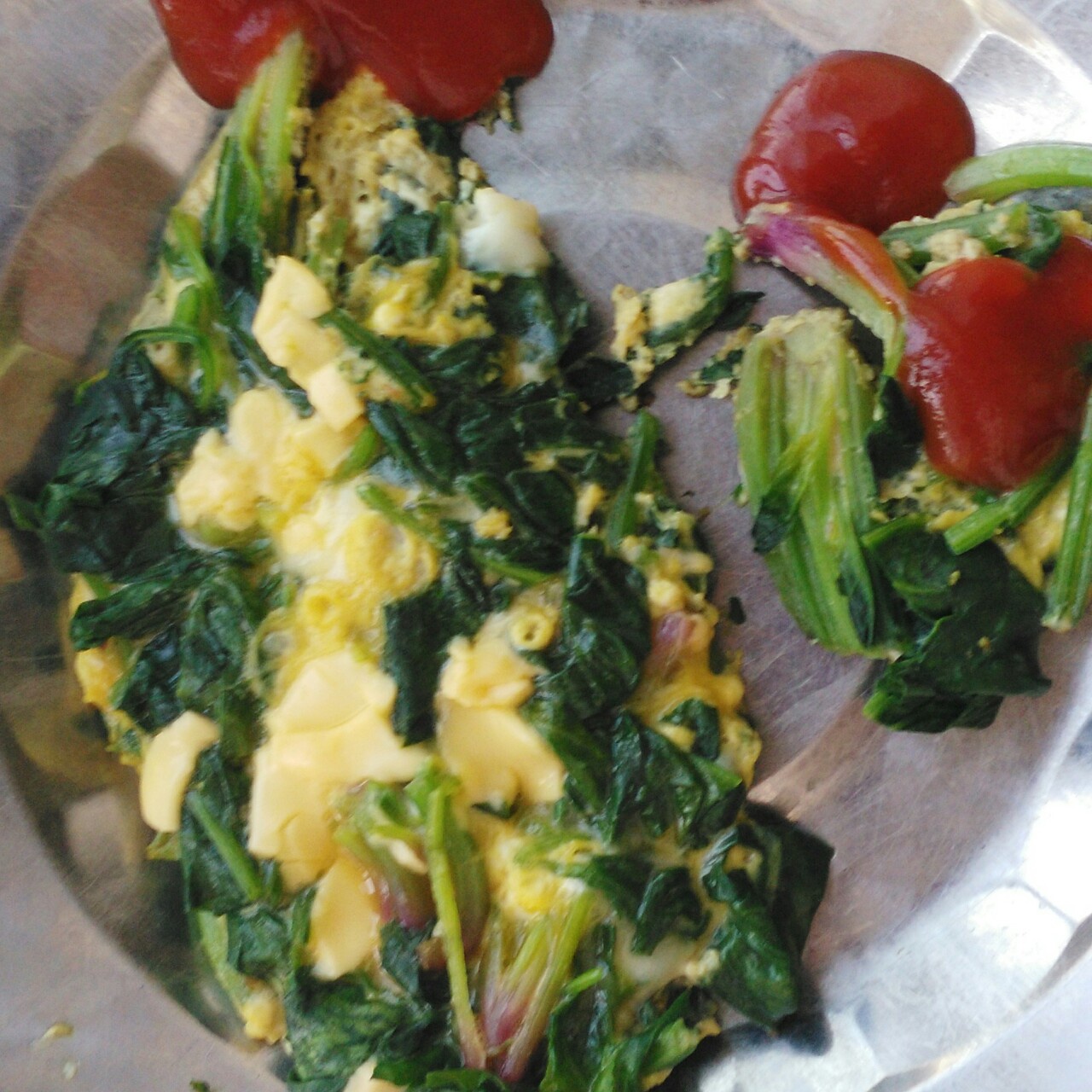 菠菜奶酪烘蛋 (无油快手早餐! )