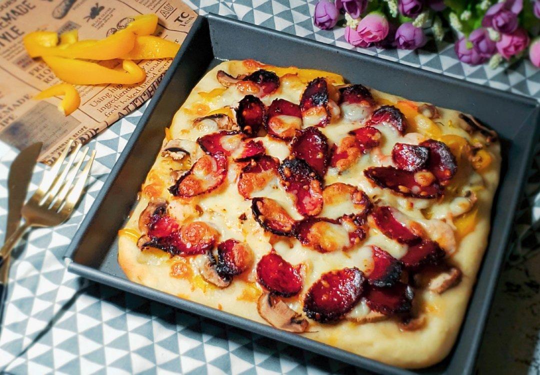 甜椒虾球白蘑菇披萨#秋季保胃战#