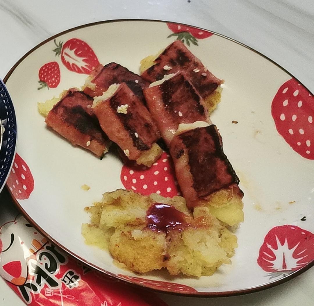 馋哭隔壁小孩❗️土豆新吃🔥照烧土豆泥培根卷