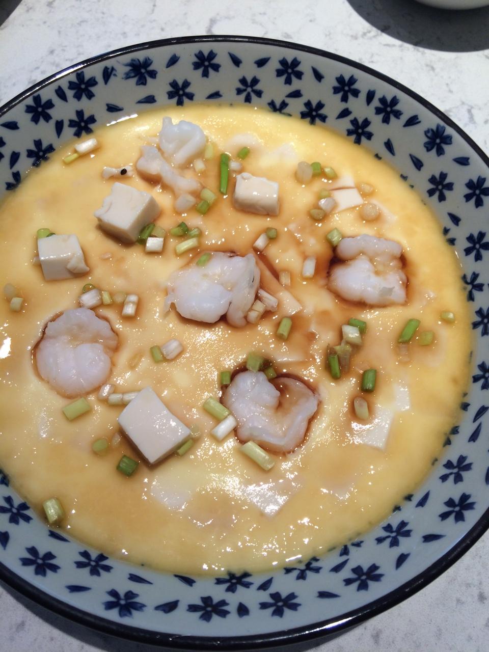 虾仁豆腐蒸水蛋