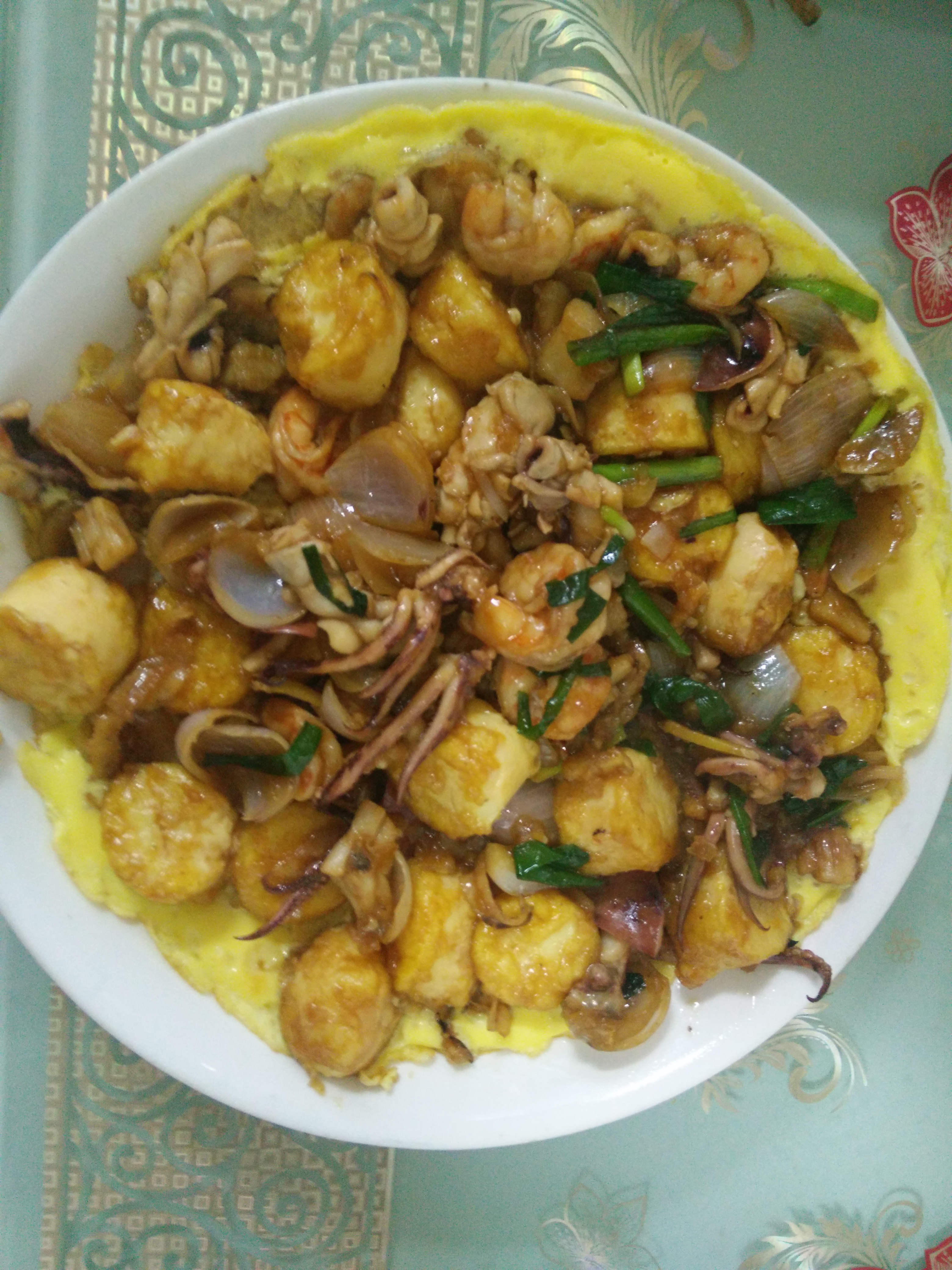 铁板海鲜日本豆腐 Seafood with Japanese Dofu