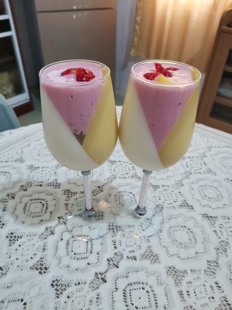 超高颜值的杨枝甘露果冻（三色果冻）