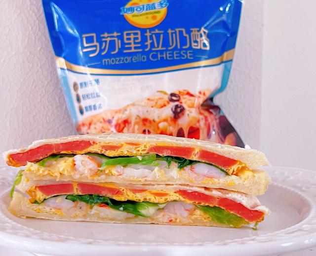 妙可蓝多虾仁火腿三明治的做法
