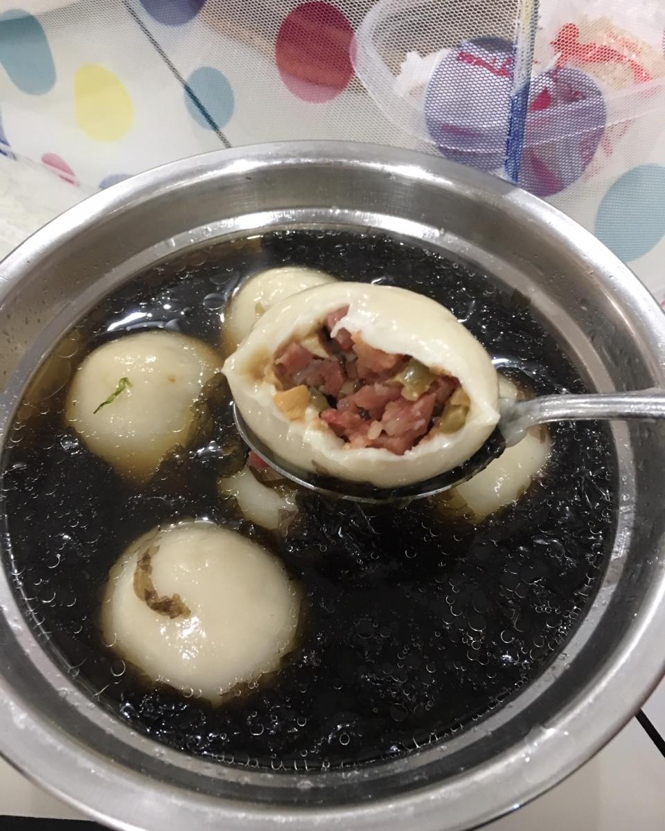 【李婆婆私家菜谱】之腊肉汤圆