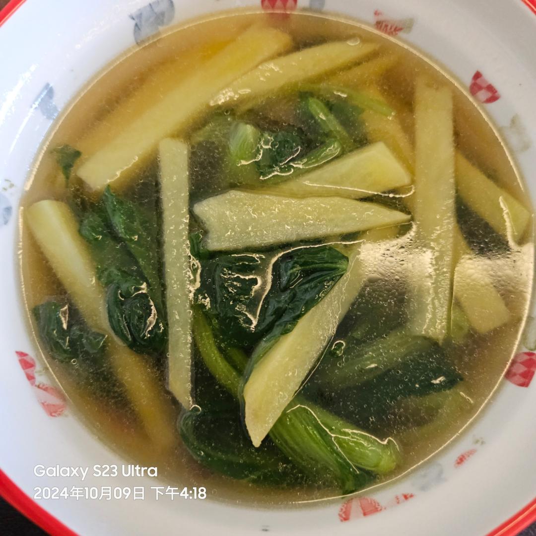 清肠理胃小白菜土豆汤