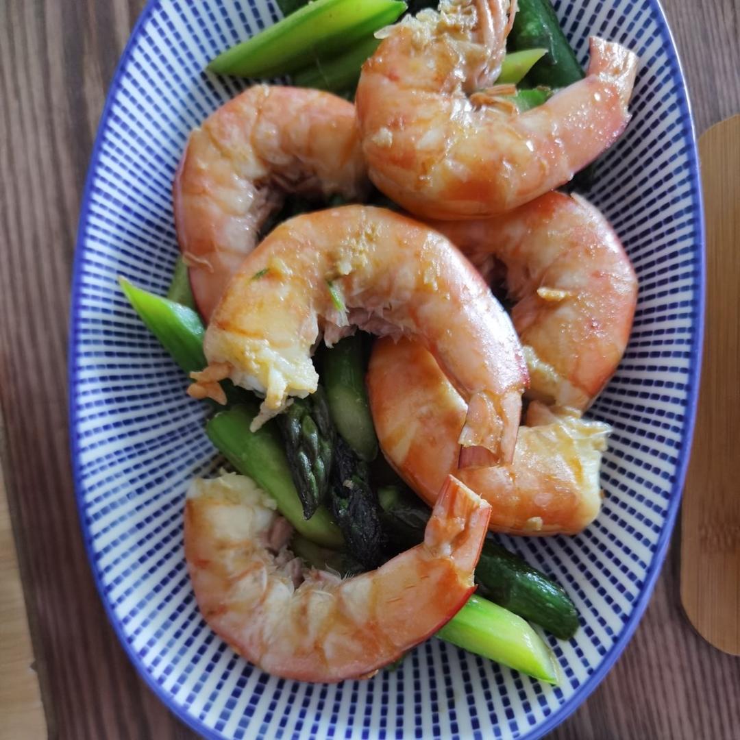 清炒芦笋虾仁