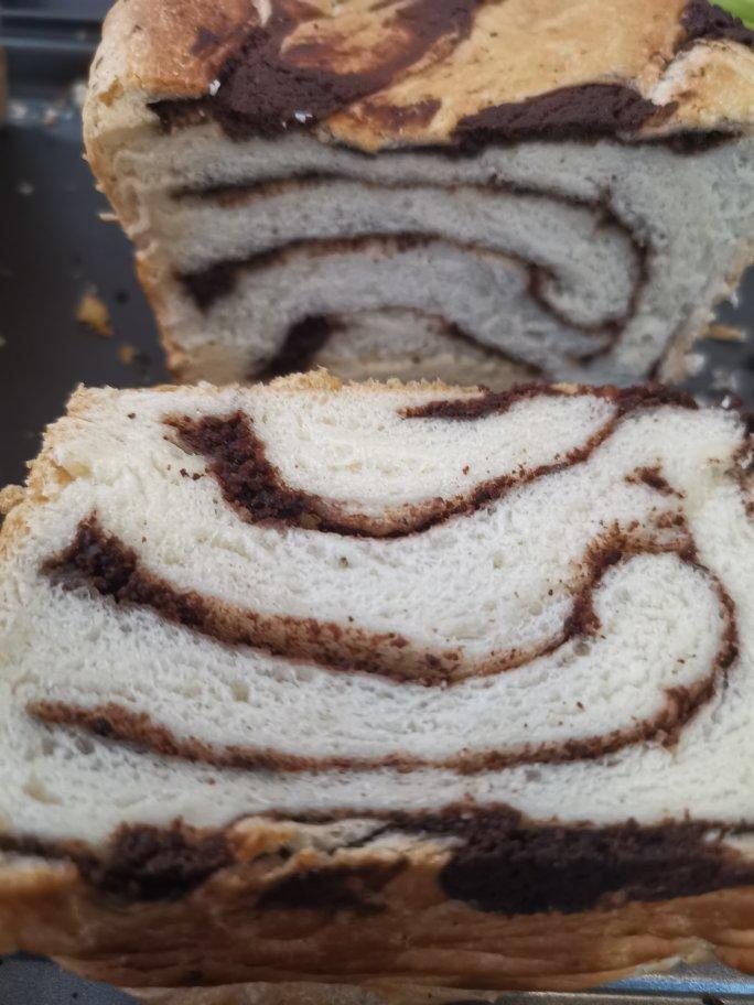 爆好吃大理石纹巧克力吐司