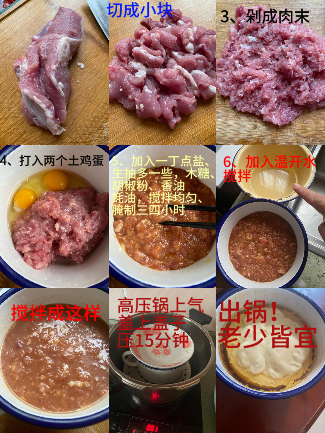 炖瘦肉沫+土鸡蛋