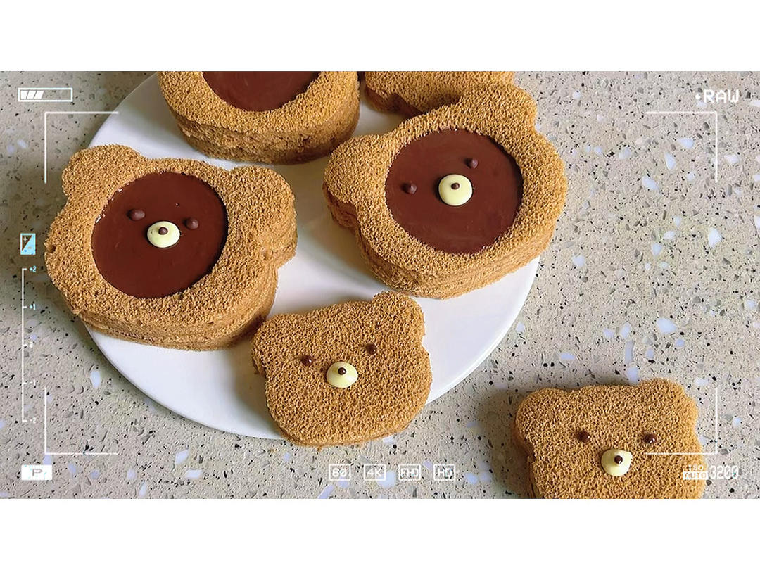 小熊毛巾面蛋糕卷，巧克力蛋糕卷，湿润不裂的蛋糕卷配方