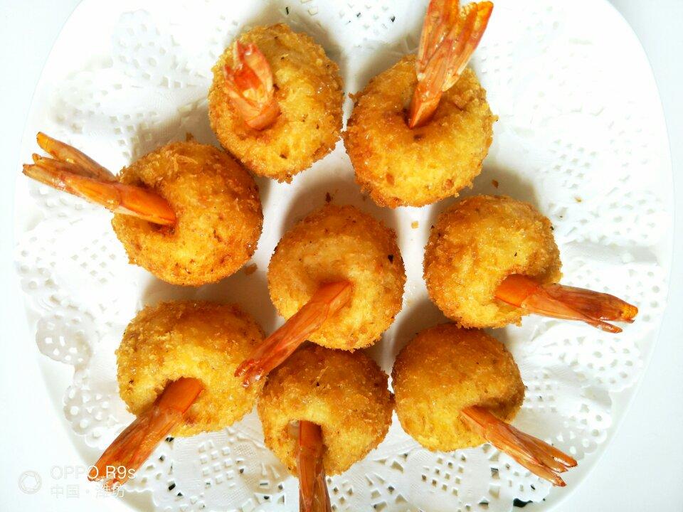 黄金土豆泥虾球