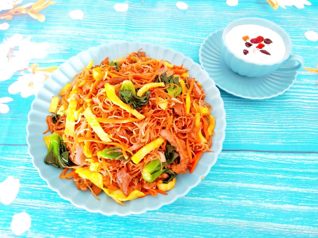 鸡蛋炒米粉，正确泡发干米粉，不碎、不坨、不粘锅、口感Q弹