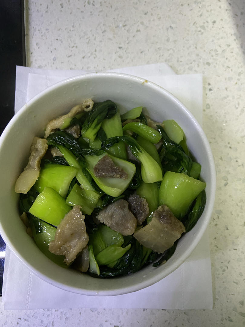 青菜炒肉丝