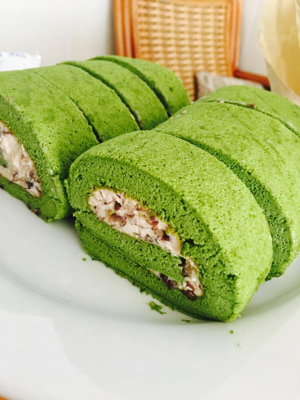 抹茶红豆蛋糕卷