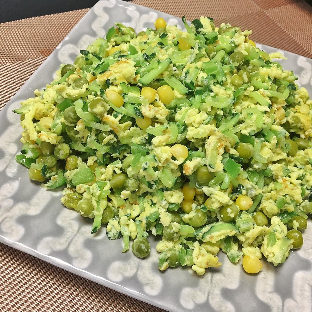 低卡减脂瘦身菜_ 黄瓜鸡蛋炒豆腐