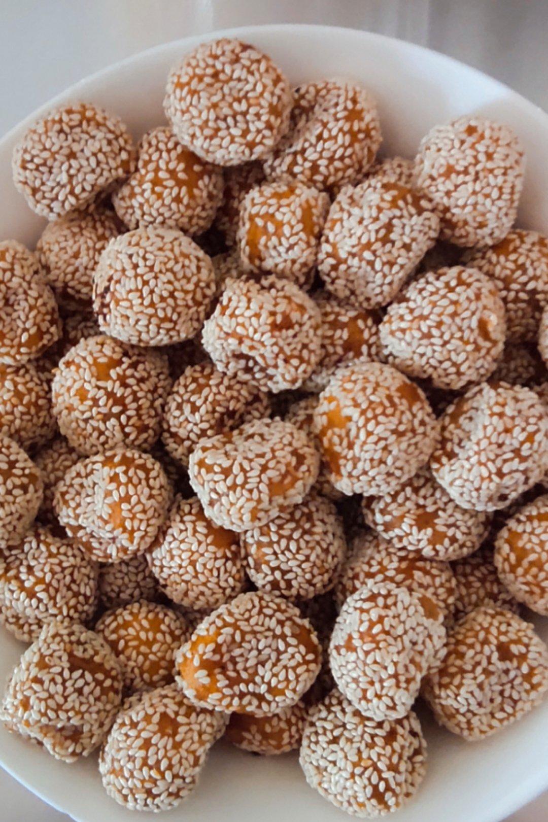 南瓜糯米粉空心麻球