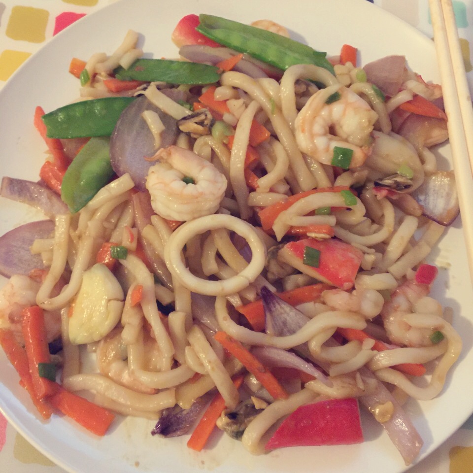 海鲜炒乌冬