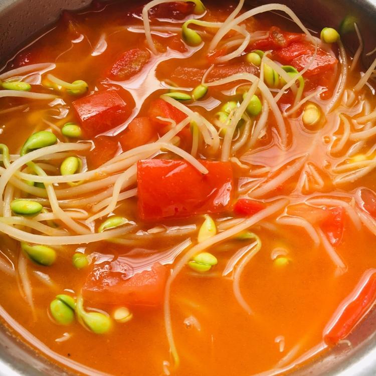 阿芜-2做的#排毒汤#西红柿豆芽汤