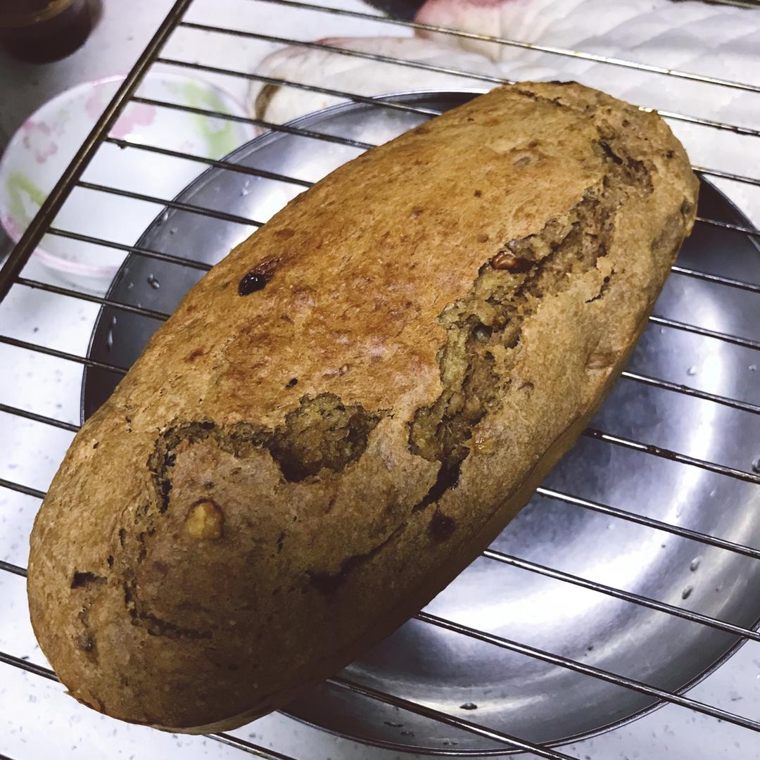 100%全谷物香蕉快手面包丨健康·烘焙