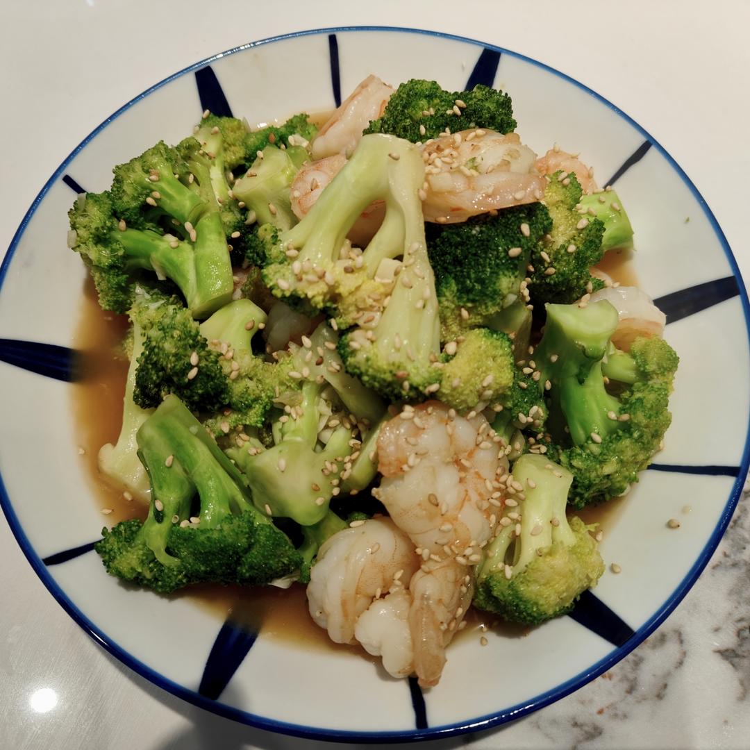 减肥去脂的西兰花炒虾仁