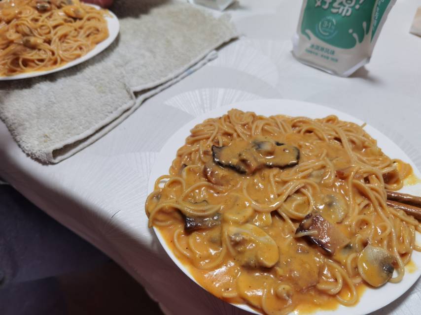 ⚠️低脂高蛋白🥚奶香浓香    🍝南瓜虾仁意面🍝