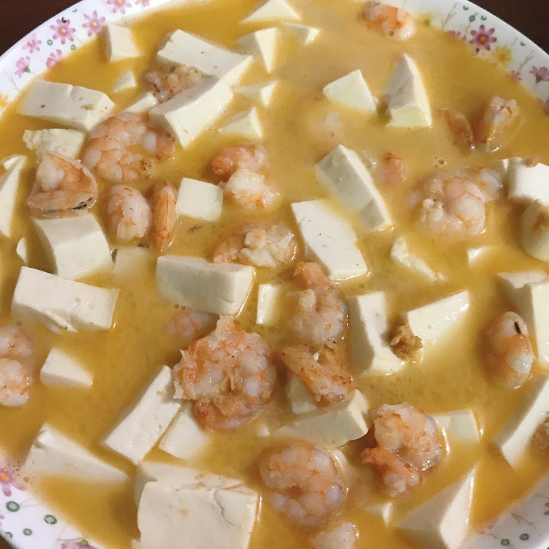 无碳低卡|好吃到舔盘🥘咸蛋黄虾仁豆腐🍤