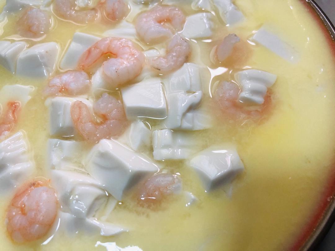 虾仁豆腐蒸水蛋