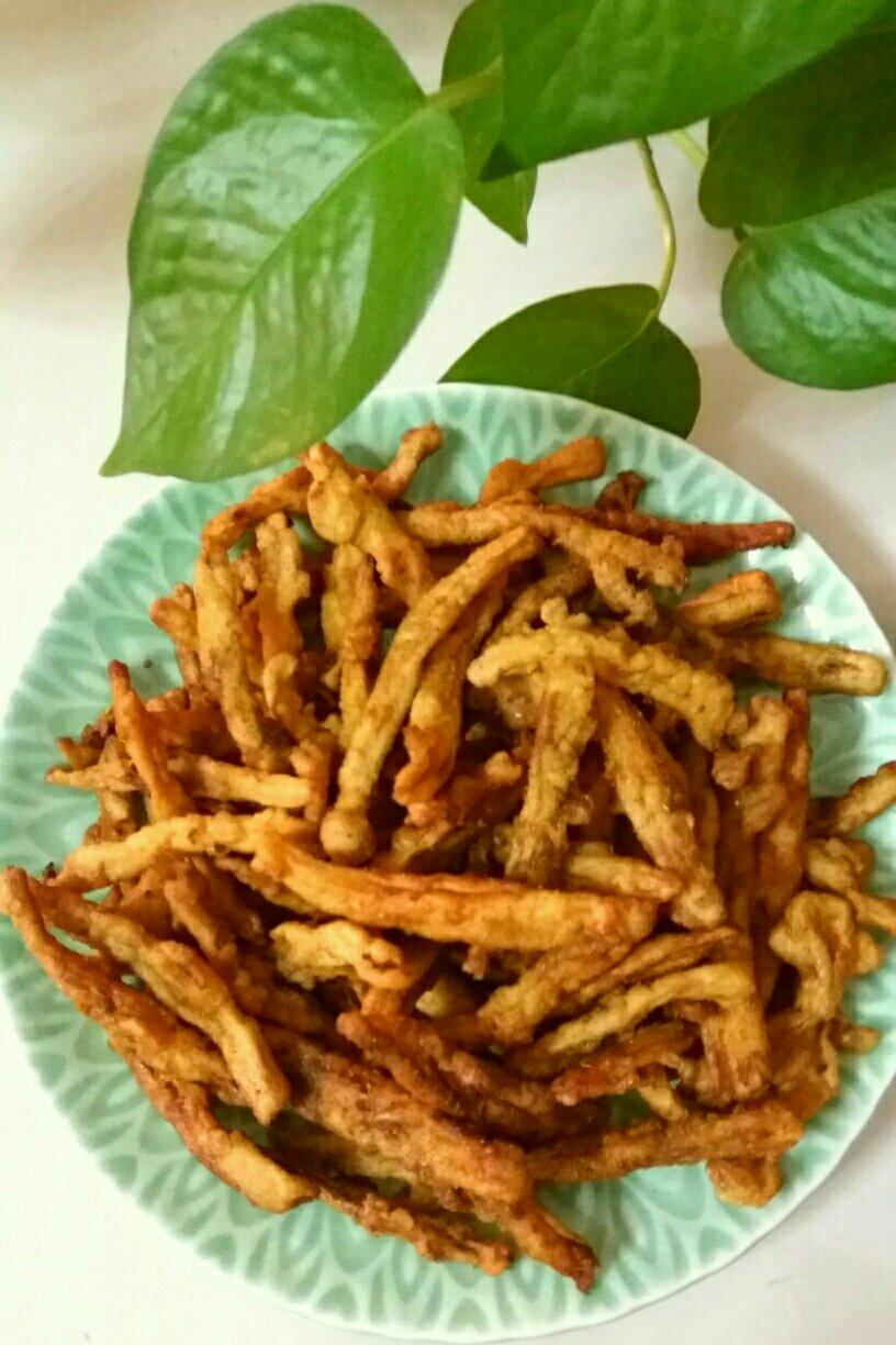 嫚妙食光做的能吃出肉感的酥炸海鲜菇能吃出肉感的