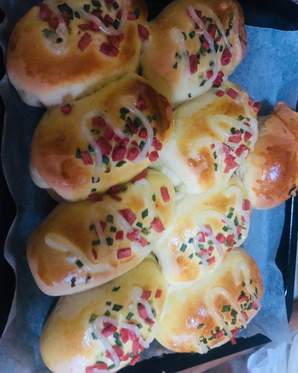 香葱火腿肉松面包