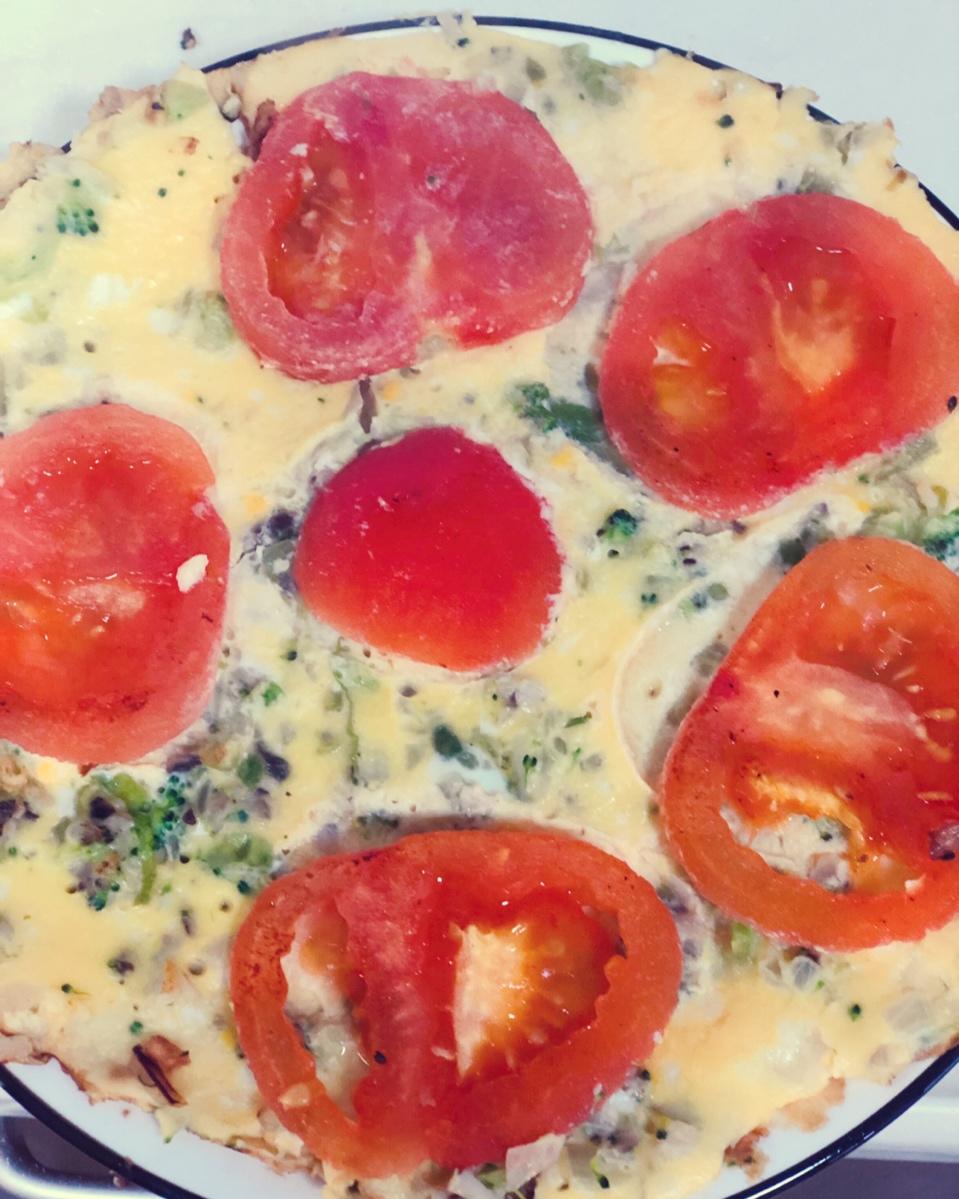 菠菜番茄煎蛋饼