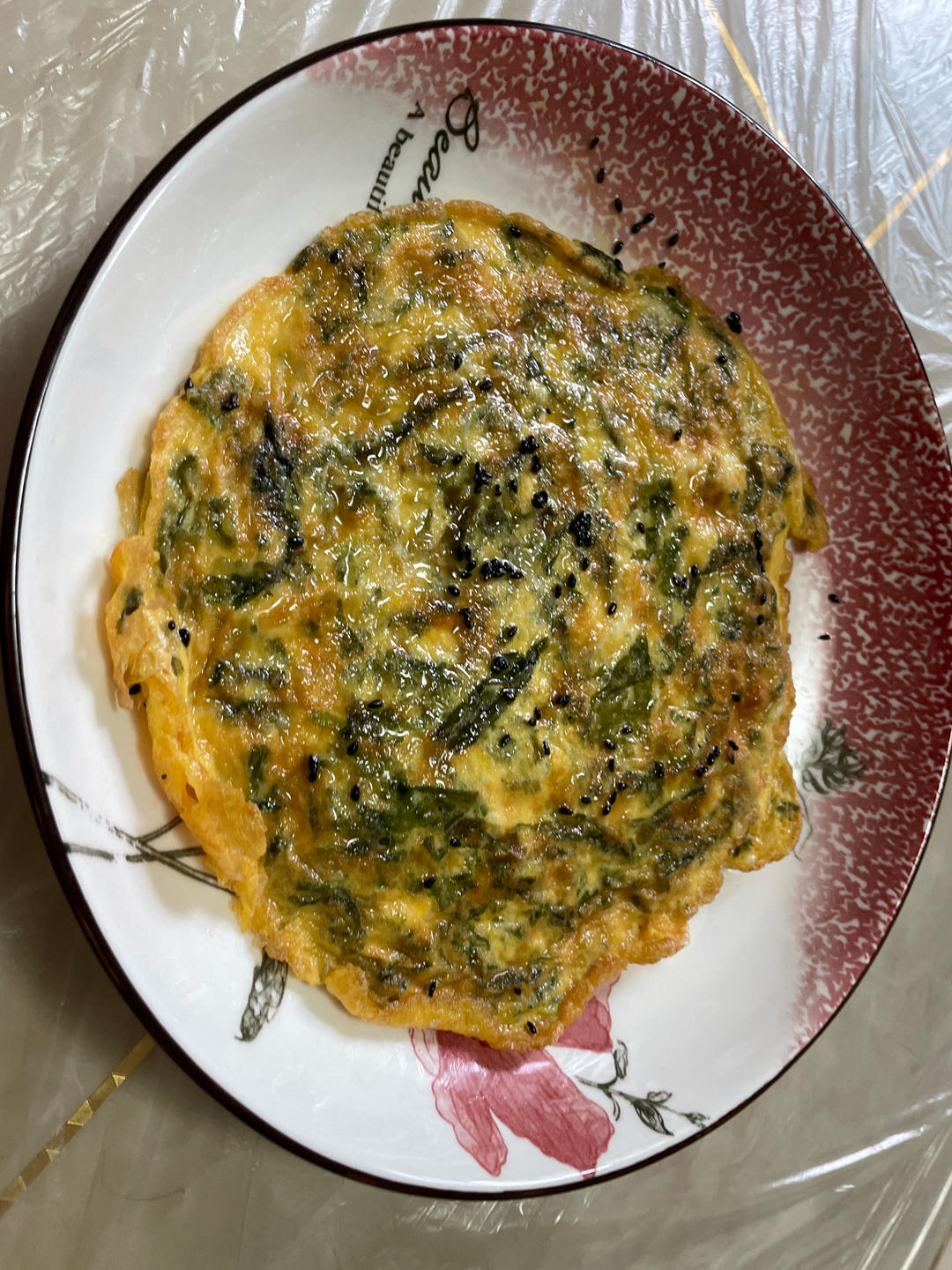 超快手早餐，紫菜鸡蛋饼