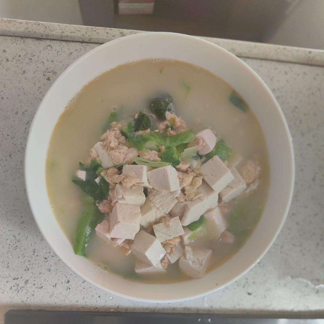 娃娃菜豆腐三鲜汤
