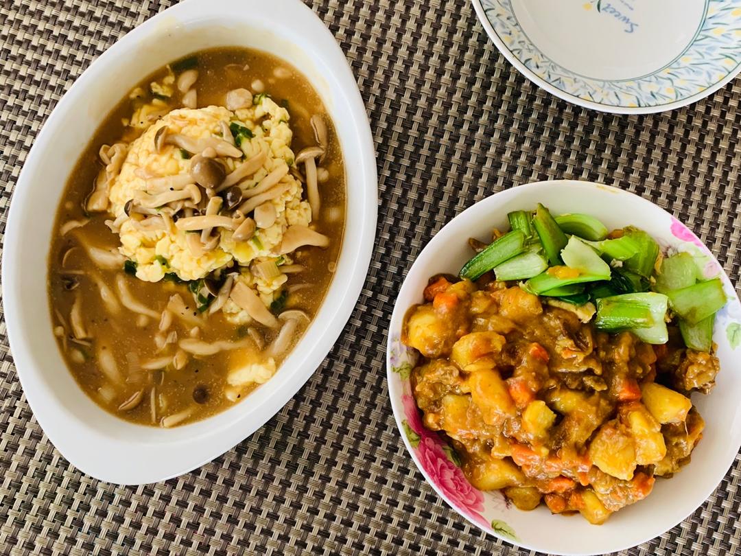 滑蛋双菇烩饭