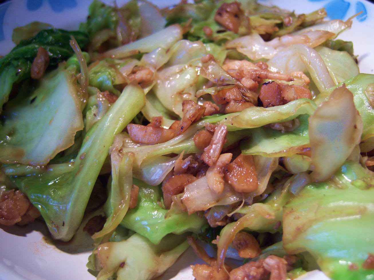 清炒虾米卷心菜