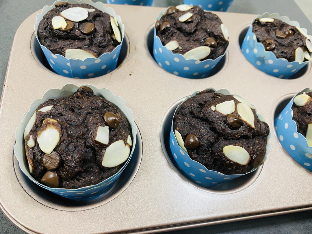 【健身减脂】无油无糖布朗尼全麦燕麦麸皮香蕉麦芬蛋糕操作简单减肥最佳甜品低卡下午茶