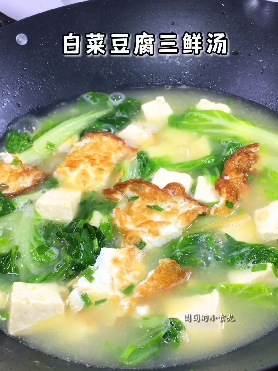 冬天做一锅热乎乎的白菜豆腐汤，食材简单‼️的做法