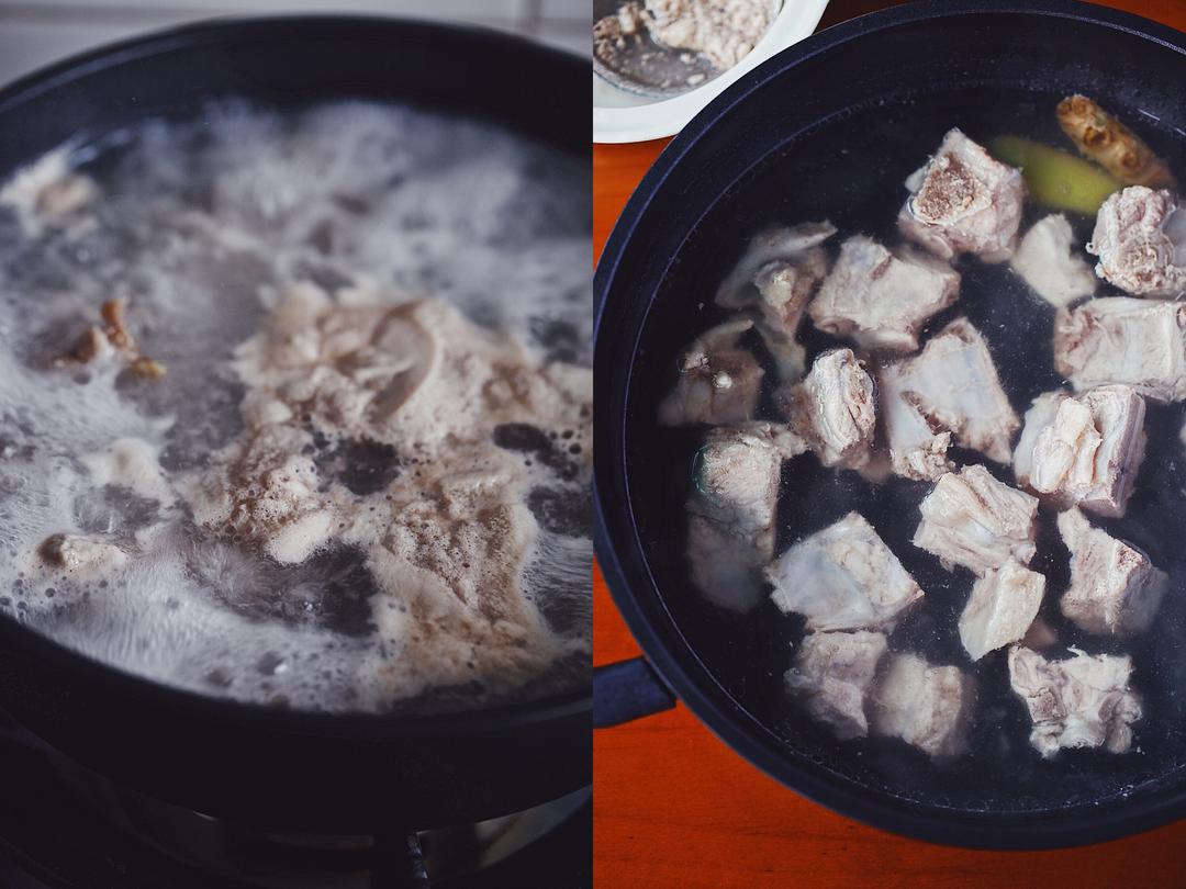 双盅电炖锅一汤一饭
（黑蒜黑豆排骨汤+排骨焖饭）的做法 步骤4