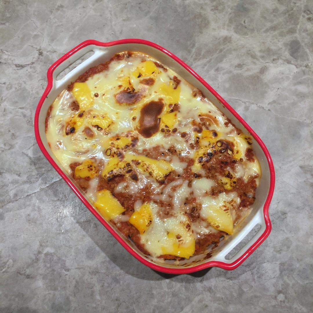 懒人快手版蘑菇肉酱焗饭 | 北鼎烤箱版