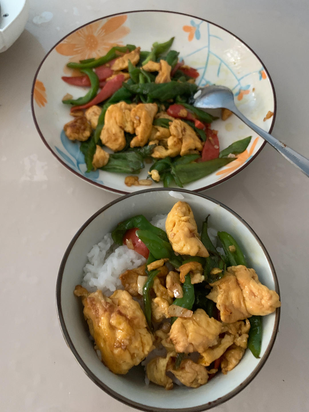 青椒火腿炒鸡蛋